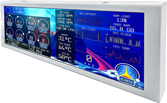 VSDISPLAY Weiß 7,84 Zoll 1280 X 400 IPS Mini Monitor Stretched Bar LCD Display Mit USB C Video Port