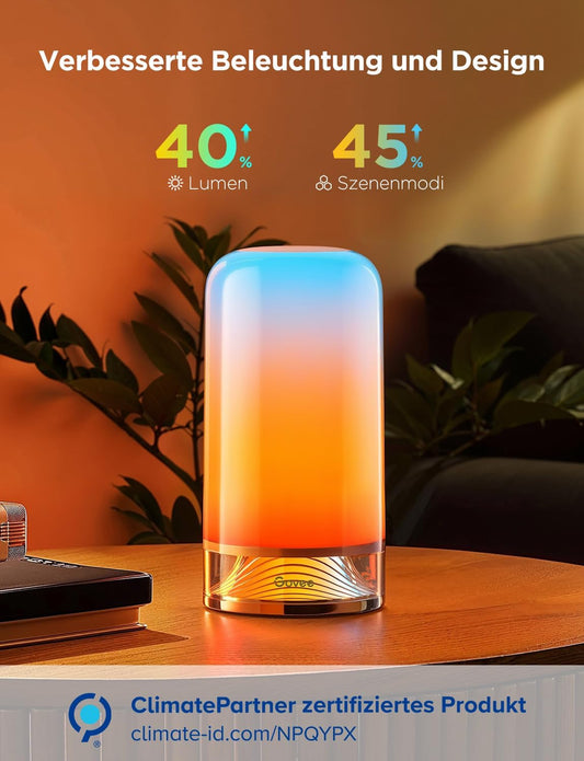 Govee LED Tischlampe, Nachttischlampe Touch Dimmbar RGBICWW, Steuerung Von Alexa Mit 70+ Szenenmodi, 500 Lumen, Funktioniert Mit Matter, 2700-6500K, Für Wohnzimmer Und Schlafzimmer