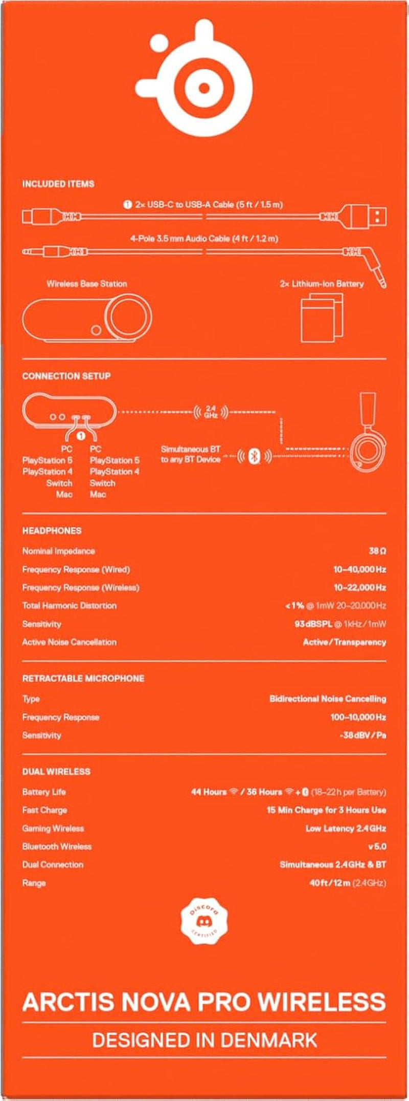 Steelseries Arctis Nova Pro Wireless - Multi-System Gaming Headset (PC, PS5, Switch + Bluetooth) - Hi-Fi-Treiber - Infinity Power System Mit 2 Akkus - Active Noise Cancellation - Clearcast Gen2 Mikro