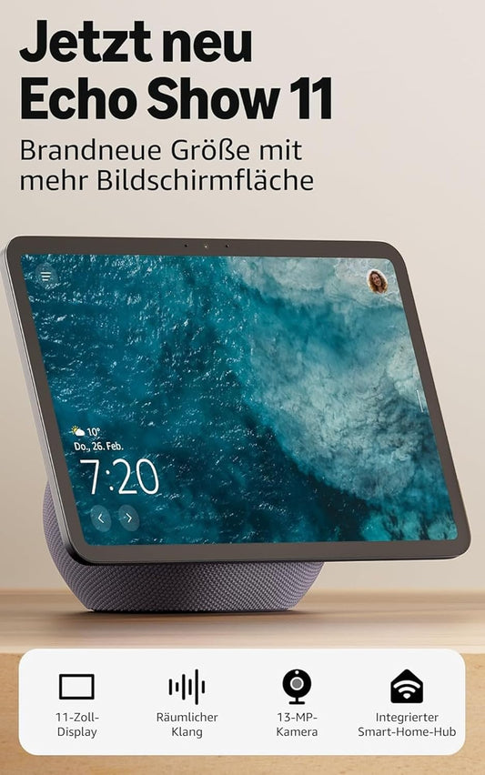Echo Show 11 – Brillantes 11-Zoll-Display + Verstellbarer Ständer Von | Für Echo Show 8 Und 11
