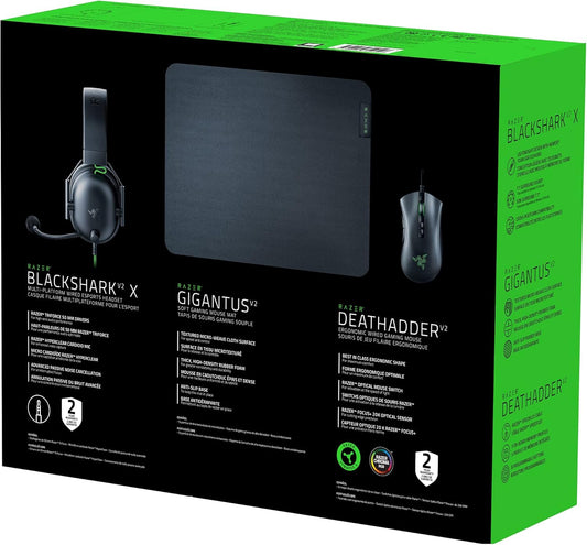 Razer Battle Bundle - Deathadder V2 - Blackshark V2 X - Gigantus V2 M - Schwarz