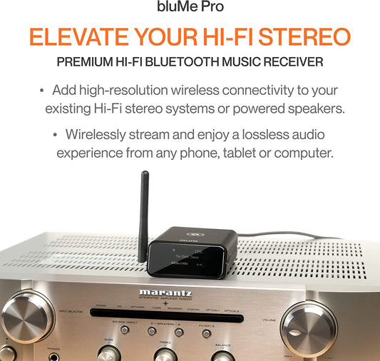 Blume Pro Hi-Fi Bluetooth 5.3 Musik-Receiver - Bluetooth-Adapter Mit Audiophilem DAC, LDAC, Aptx HD, Oled-Display, Optischem Koaxialem Aux-Ausgang Für Home Stereo, Av-Receiver Oder Verstärker