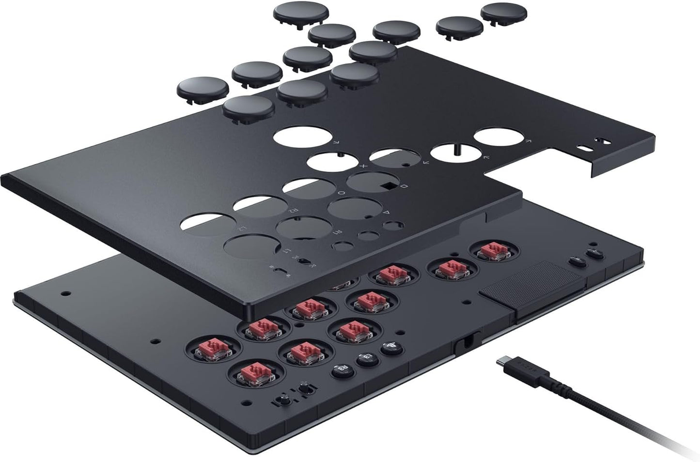 Razer Kitsune - Optischer All-Button-Arcade-Controller Für PS5 Und PC (Layout Mit 4 Präzisen Bewegungstasten, Flache Lineare Optische Switches Von Razer, Dünnes, Portables Gehäuse) Schwarz