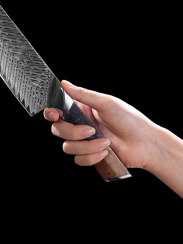 Damascus Grain Steel Knife High Hardness Grinding Free Hand Forging Collection Grain Knife Fruit Knife