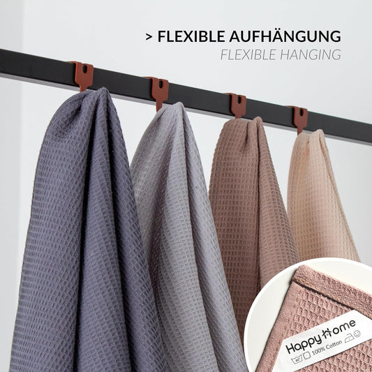 Happy Home Geschirrtücher Baumwolle in 45X65Cm | Küchenhandtücher 4 Stück | Geschirrtücher Waffelstruktur | Geschirrtuch in Vier Farben | Tea Towels | Waffelpique Küchentuch & Trockentücher
