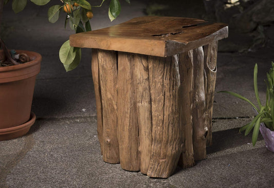 Windalf Mittelalter Sitz Hocker RIGA H: 47 Cm Unikat Handarbeit Aus Wurzelholz