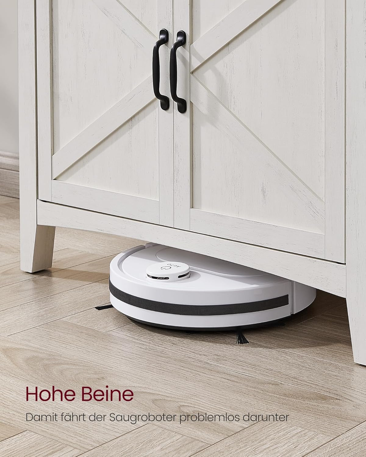 VASAGLE Küchenschrank, Sideboard Mit Schubladen, Aufbewahrungsschrank Mit Türen, Verstellbare Ablage, Landhausstil, Für Wohnzimmer Küche, 40 X 80 X 80 Cm, Vintageweiß-Honigbraun BBK341W01