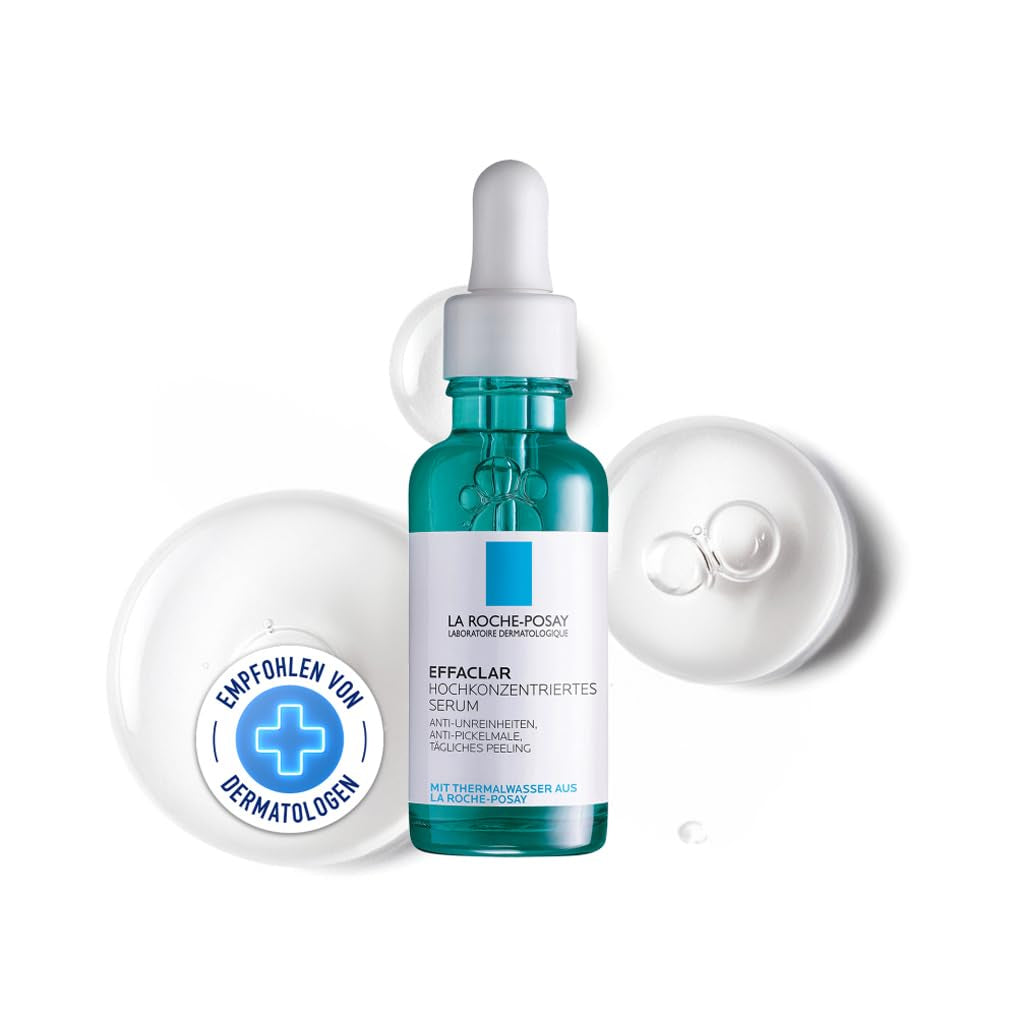 La Roche Posay Hochkonzentriertes Serum, Für Fettige, Zu Akne Neigende Haut, Mit Peelender Wirkung, Porenverfeinernd, Mit Niacinamid Und Salicylsäure, Effaclar, 30 Ml