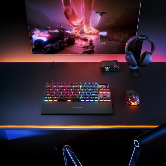 Steelseries Apex Pro TKL Gen 3 - Gaming Keyboard - Hall Effect Switches; Omnipoint 3.0 - Adjustable Actuation - Game-Ready Presets - Rapid Trigger, Protection Mode, Rapid Tap/Socd - German QWERTZ