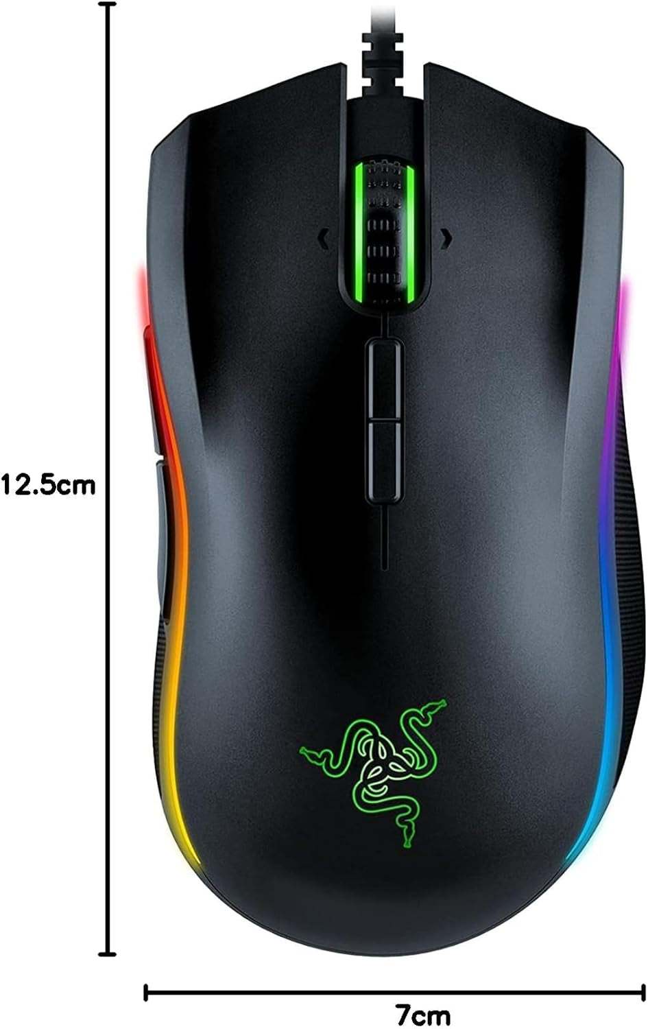 Razer Mamba Elite - Kabelgebundene Gaming Maus Mit Chroma RGB Beleuchtung Für PC / Mac (Optischer 5G-Sensor, Mechanische Switches, 9 Programmierbare Tasten) Schwarz