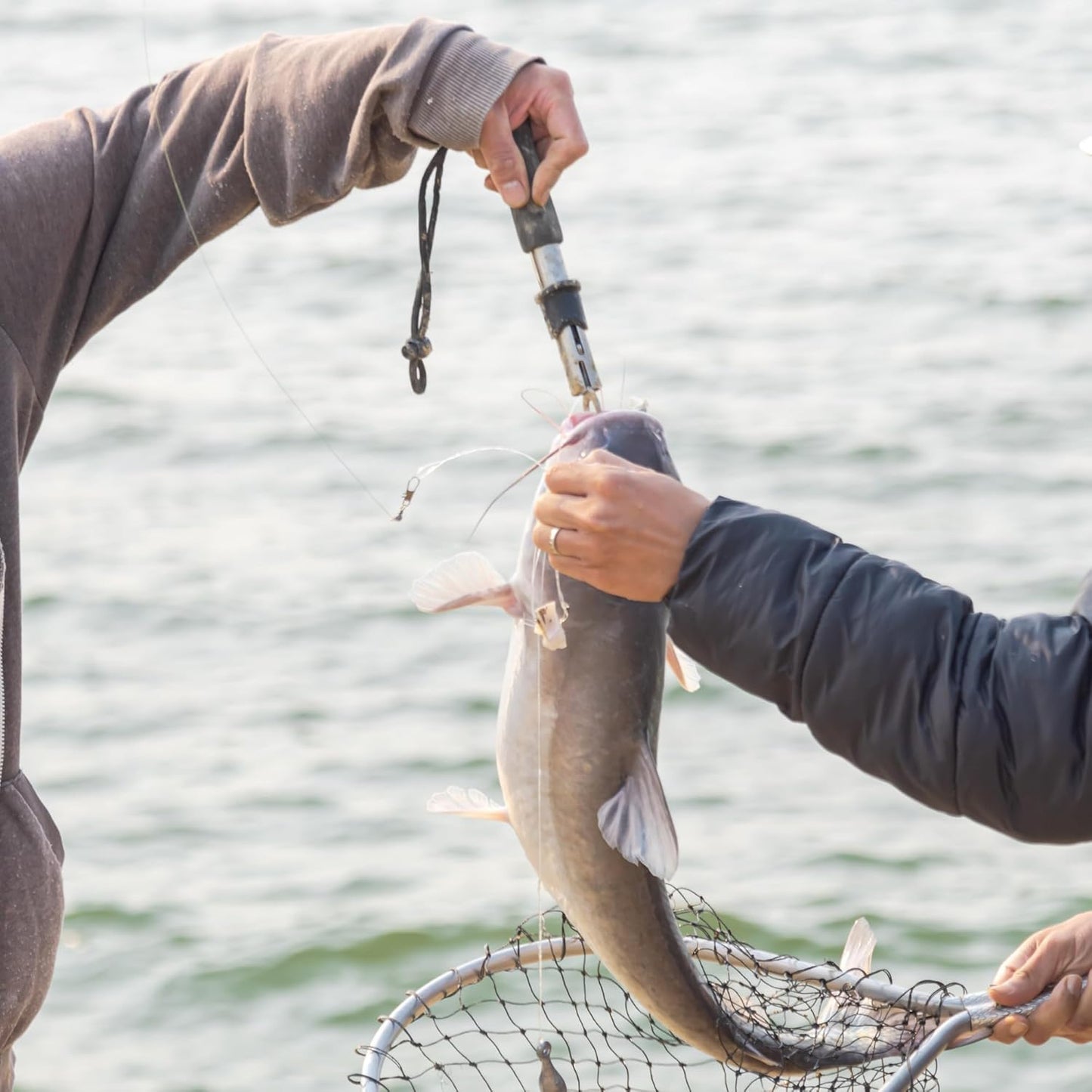 Angelzubehör Fish Gripper - Fisch Lip Aus Edelstahl Fischhalter Mit Waage - Angelzange - Fischgreifer - Fischzange - Angeln Gadgets - Grip Tool - Angeln-Controller