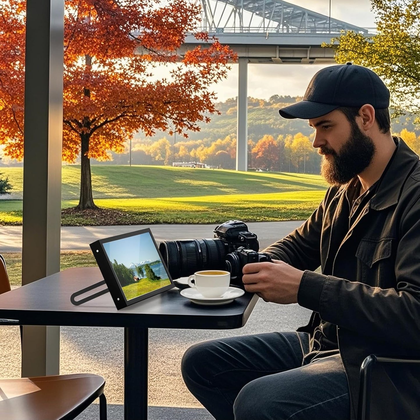 Mini Monitor 7 Zoll HDMI, VGA, AV, BNC, 1024 × 600 Kleiner Ips-Bildschirm Mit Eingebauten Lautsprechern, 178° Betrachtungswinkel LCD Tragbarer Monitor Für PC/TV/DVD/CVBS (Non-Touch)