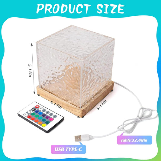 LED Kristall Tischlampe, Acryl Diamant Nachttischlampe, Wave Lamp Mit Fernbedienung, RGB Farbwechsel Nachtlicht Für Schlafzimmer, Wohnzimmer