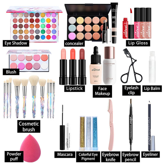 34St Schminkkasten Make-Up Set, Professionelles Kosmetische Schmink Set Mit Lidschatten Lippengloss Rouge Concealer Usw, Multifunktions Kosmetik Produkte Für Teenager-Mädchen Frauen#1