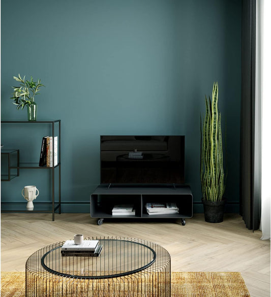 Kare Design Lowboard Lounge M, Grau, 30X90X42 Cm, Sideboard, Tv-Board, Stahl Gestell, Rollbar, Minimalistisch, Industrial, Wohnzimmer