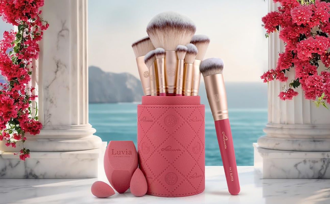 Luvia 14-Teiliges Make-Up Pinselset - Veganes Kosmetikpinsel Set Mit XL Puderpinsel, Schwamm & Blender - Ideal Für Anfänger & Profis - Hochwertige Schminkpinsel Für Perfektes Make-Up