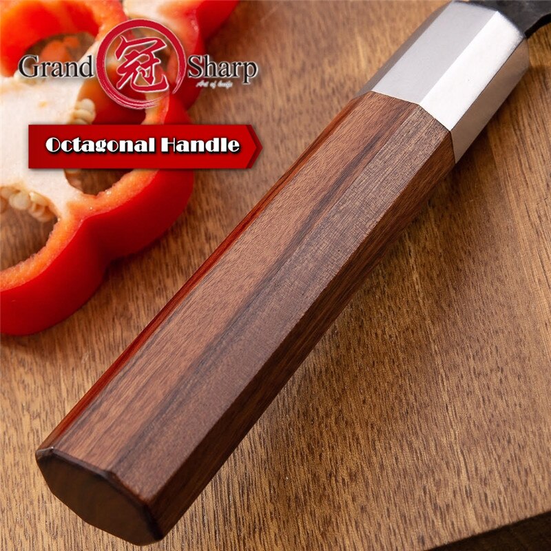 Kitchen Knife Set 4 Pcs High Performance Chef Knives Santoku Nakiri Kiritsuke Gyuto High Carbon Cooking Professional GRANDSHARP