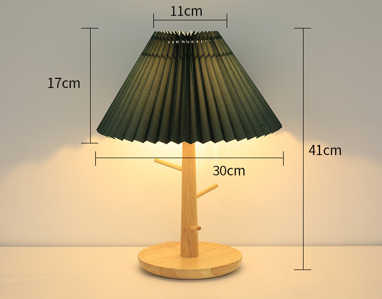 Pleated Vintage Lamp Nordic Bedroom Living Room Simple Modern Home Cozy Creative Bedside Lamp