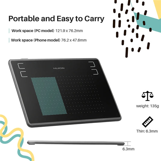 H430P Graphics Drawing Digital Tablets Signature Pen Tablet OSU Game Tablet with Battery-Free Stylus Pen with Gift