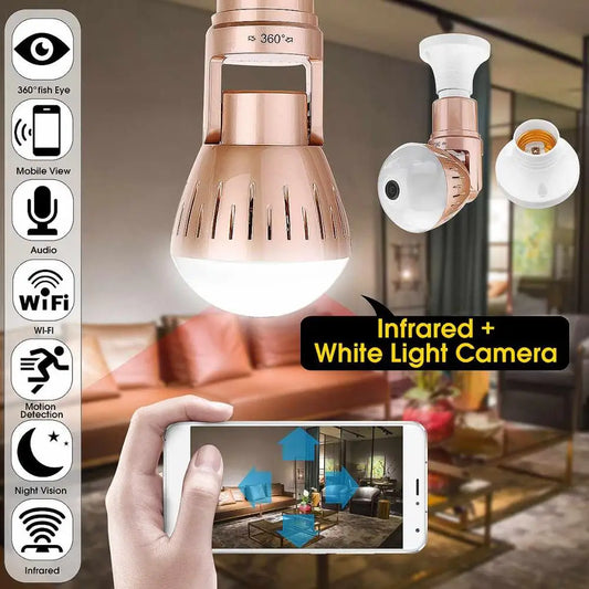 200W Camera Bulb Lamp light Wireless 2MP HD 360 Degrees Panoramic Light Home Cctv Security Video Surveillance Wifi Camera