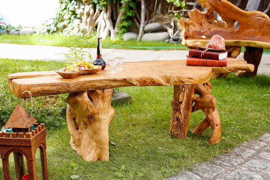 Windalf Lange Sitzbank Billy 163 Cm Holzbank Handarbeit Wurzelholz