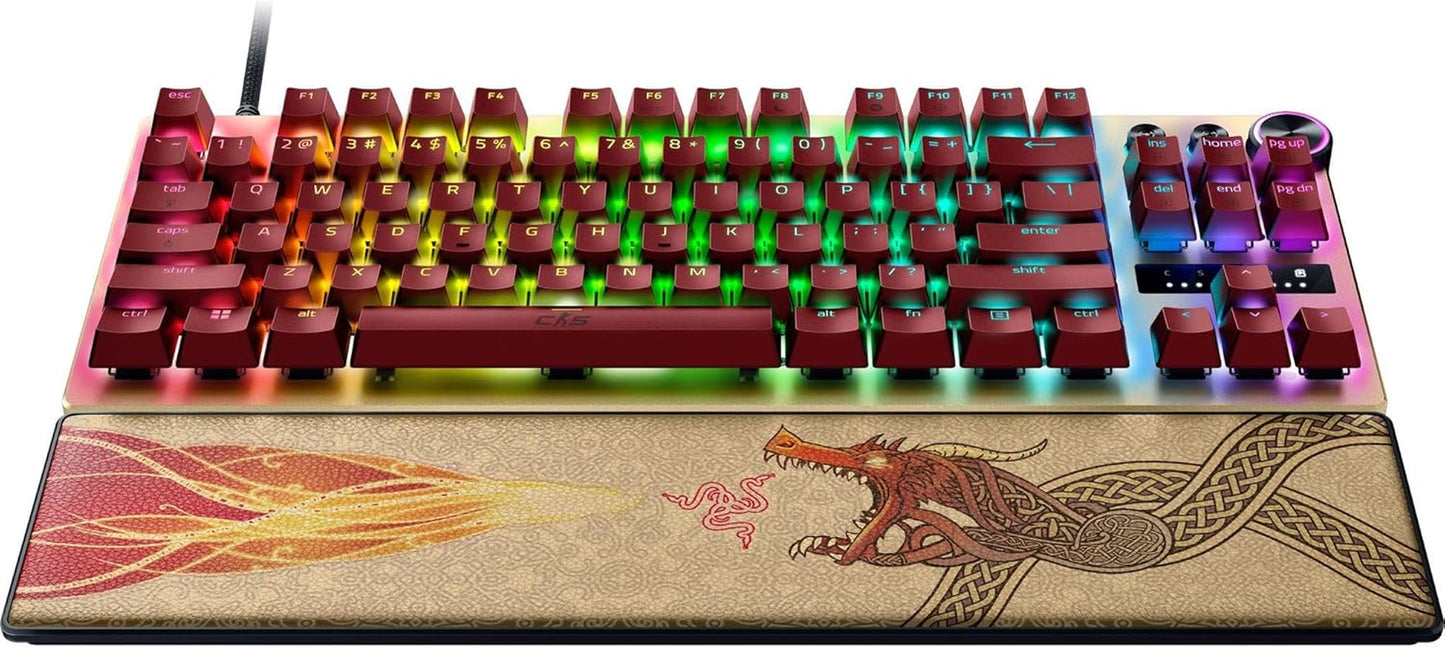 Razer Huntsman V3 Pro Tenkeyless Counter-Strike 2 Dragon Lore - Analoge Optische TKL E-Sport Pc-Tastatur Ohne Ziffernblock - Snap Tap - Rapid Trigger - QWERTY US Layout | Dragon Lore