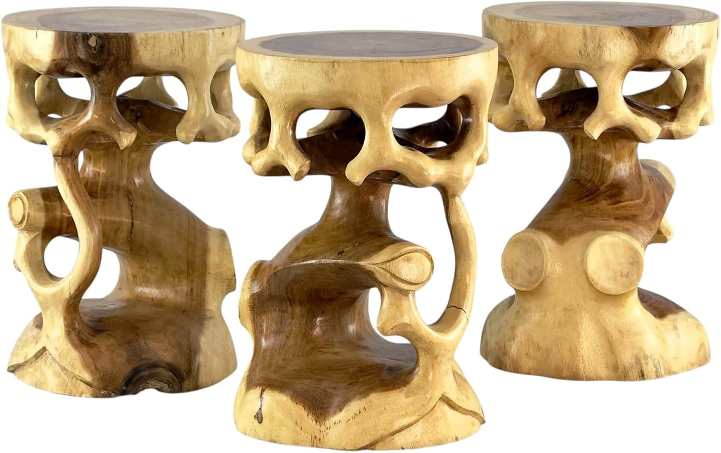 Holzhocker Rund Natur Holz Hocker Möbel Ca. 40 Cm Blumenhocker Massiv Unikat Beistelltisch Ablagetisch