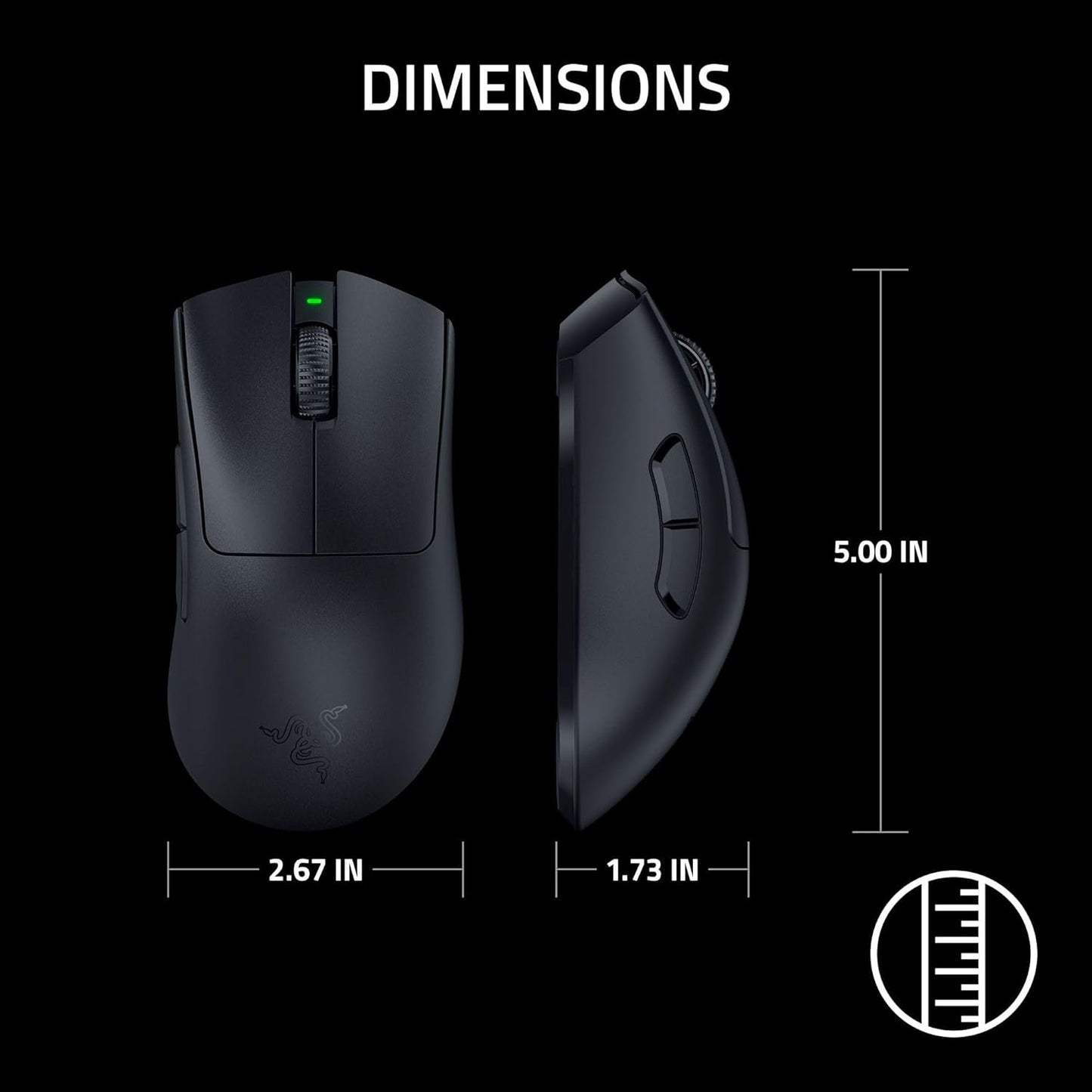 Razer Deathadder V3 Pro Wireless Gaming Maus + Hyperpolling Wireless Dongle: 63G Ultra Lightweight - Focus Pro 30K Optical Sensor - Optical Switches Gen-3-5 Programmierbare Tasten - Schwarz