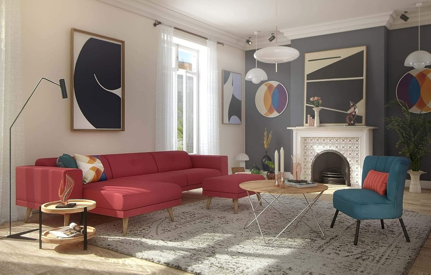 Alva 1 Couchtisch/Beistelltisch, Echtholz Wildeiche Furniert, Braun, Durchmesser 50Cm, Höhe 39Cm