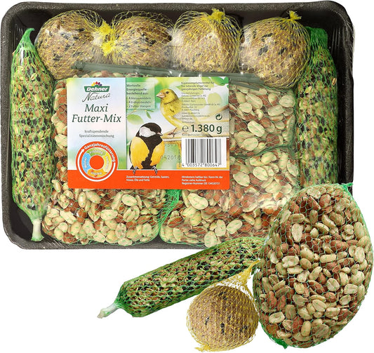 Dehner Natura Premium Wildvogelfutter, Spezial-Snackmix, Wildvogelsnack, Ganzjahresfutter Energiereich / Kraftspendend, Hochwertiges Vogelfutter Für Wildvögel, 6-Teilig