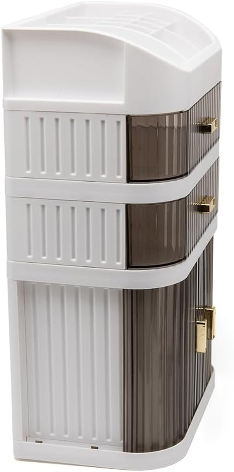 Evomosa Kosmetische Aufbewahrungsbox Schiebetür Schublade Schreibtisch Multifunktionaler Aufbewahrungsschrank Mehrschichtige Make-Up Box Kommode (Stil A)