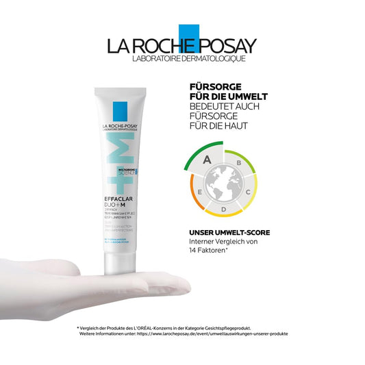 La Roche Posay Anti-Akne Gesichtscreme, Dreifach Tiefenwirksame Pflege Gegen Pickel, Mitesser Und Unreinheiten, Mit Anti-Rückfall-Effekt, Mit Niacinamid, Phylobioma Und Procerad, Effaclar Duo+M, 40 Ml