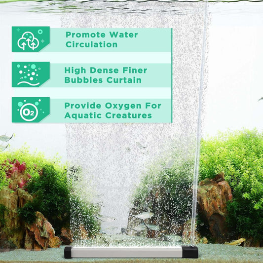 Aquarium Sauerstoff Blasenstreifen, Aquarium Luftausströmer Leise, Sauerstoffstein Für Aquarium Set, Aquarium Sprudler Fish Tank Bubbler Mit Luftschlauch Für Süßwasser Und Salzwasser (15Cm)