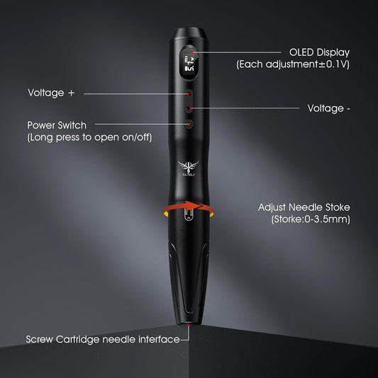 TATELF Kabellos Permanent Make up Maschine Mit 2 Stück Handgriff 10 Stück Patronennadeln Microblading Zubehör Für Lip Eyeliner Ombre Powder Brows Microshading Zubehör