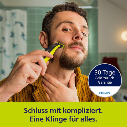 PHILIPS Oneblade Pro 360 Face & Body - Elektrischer Rasierer, Trimmer & Bodygroomer, 2X 360 Klingen, Präzisionskamm, 2X Körperaufsätze, Reisetasche, Für Gesicht & Körper (QP6552/30)