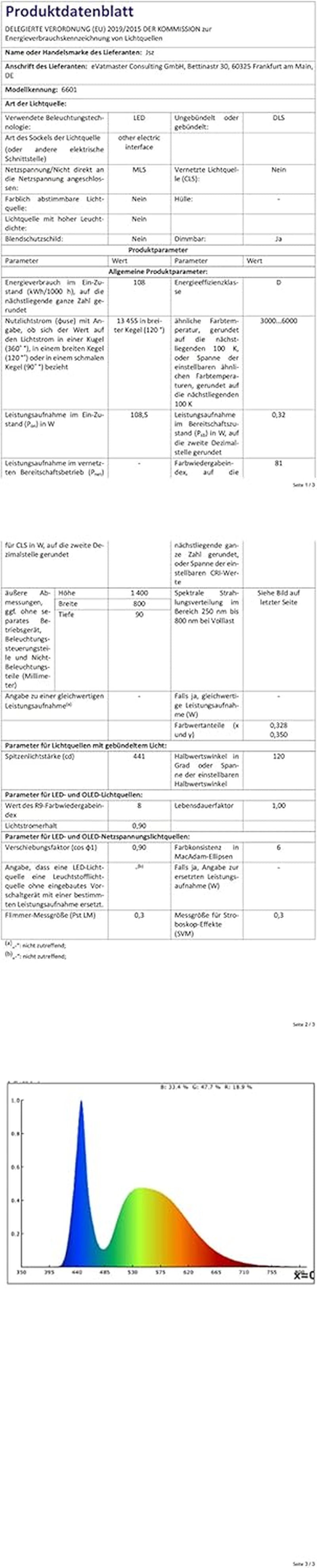 Jsz Deckenleuchte Wohnzimmer 140CM, Moderne Deckenlampe LED, 2700K-6500K Dimmbar Lampe Wohnzimmer, Black Wohnzimmerlampe Mit Fernbedienung