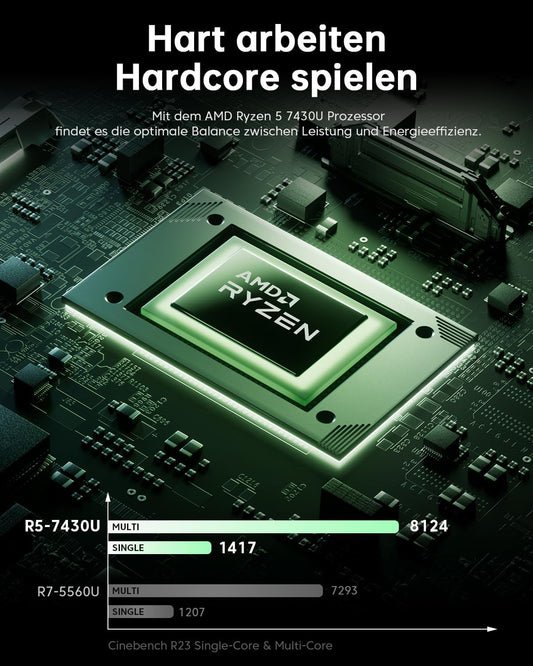 ACEMAGIC Gaming-Laptop – 2025 Neuester 15,6-Zoll-Fhd-Display-Laptop Mit AMD Ryzen 5 7430U-Prozessor Mit Bis Zu 4,3 Ghz, 16 GB RAM DDR4, 512 GB Nvme Pcie 3.0 SSD Gaming-Notebook, Leichtgewichtig