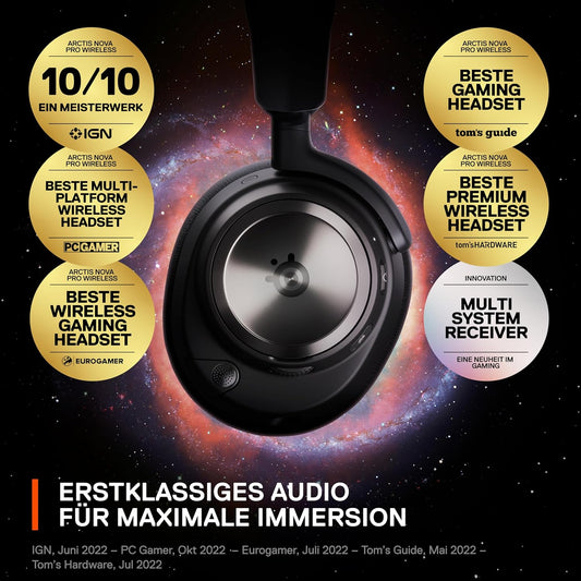 Steelseries Arctis Nova Pro Wireless - Multi-System Gaming Headset (PC, PS5, Switch + Bluetooth) - Hi-Fi-Treiber - Infinity Power System Mit 2 Akkus - Active Noise Cancellation - Clearcast Gen2 Mikro
