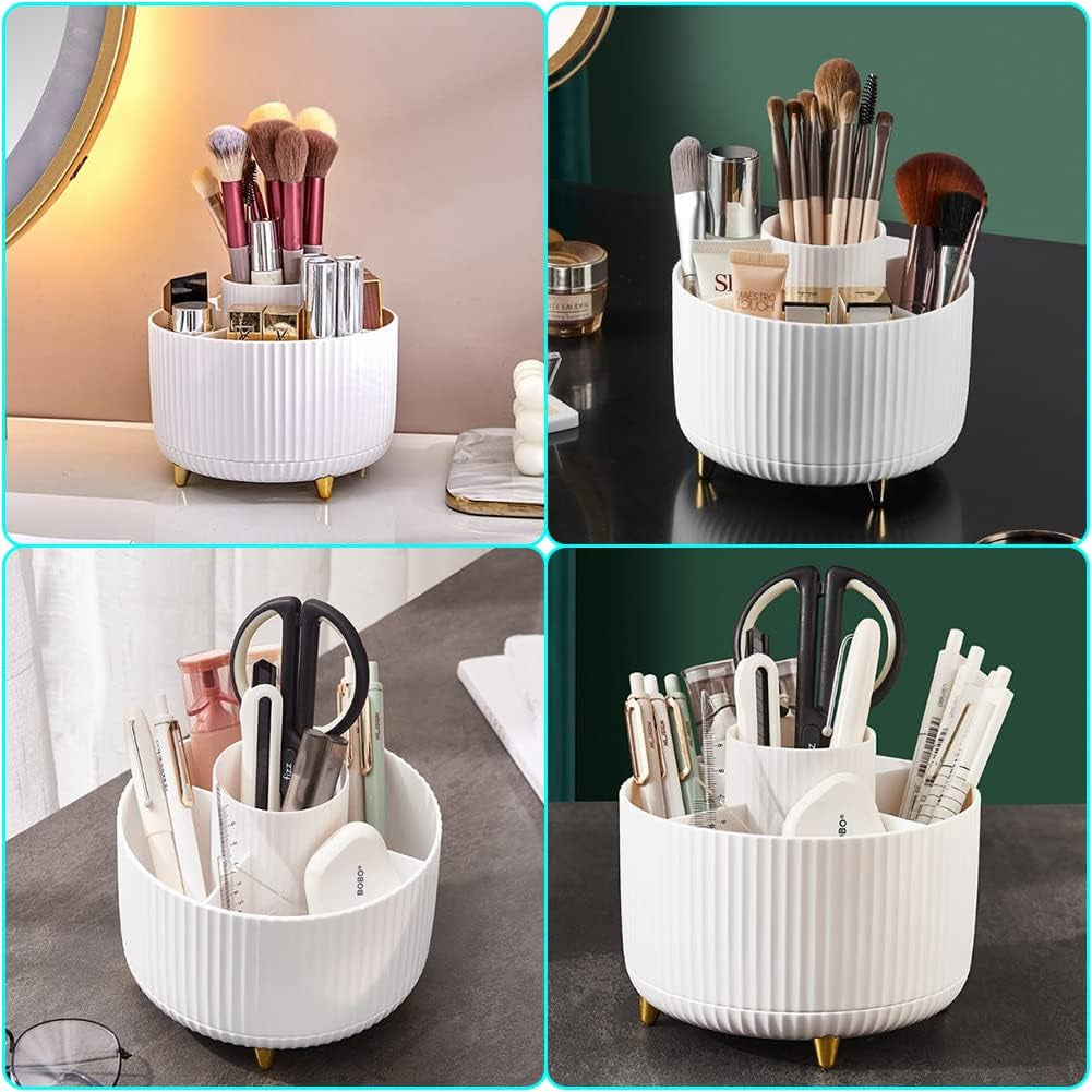 Kosmetik Make up Organizer, 360°Drehbarer Pinsel Organizer, Kosmetikregal, Lidschattenpinsel Lippenstift Etui, Kosmetik Organizers Für Zimmer Decor Frisiertisch, Schlafzimmer, Bad