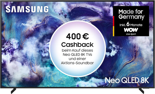 Samsung Neo QLED 8K QN900F 75 Zoll (189 Cm) Mini LED Fernseher, Antireflexion, 8K AI Upscaling, Metal Frame Design, Knox Security, Dolby Atmos, Art Store Galerie, Samsung Vision AI Smart TV