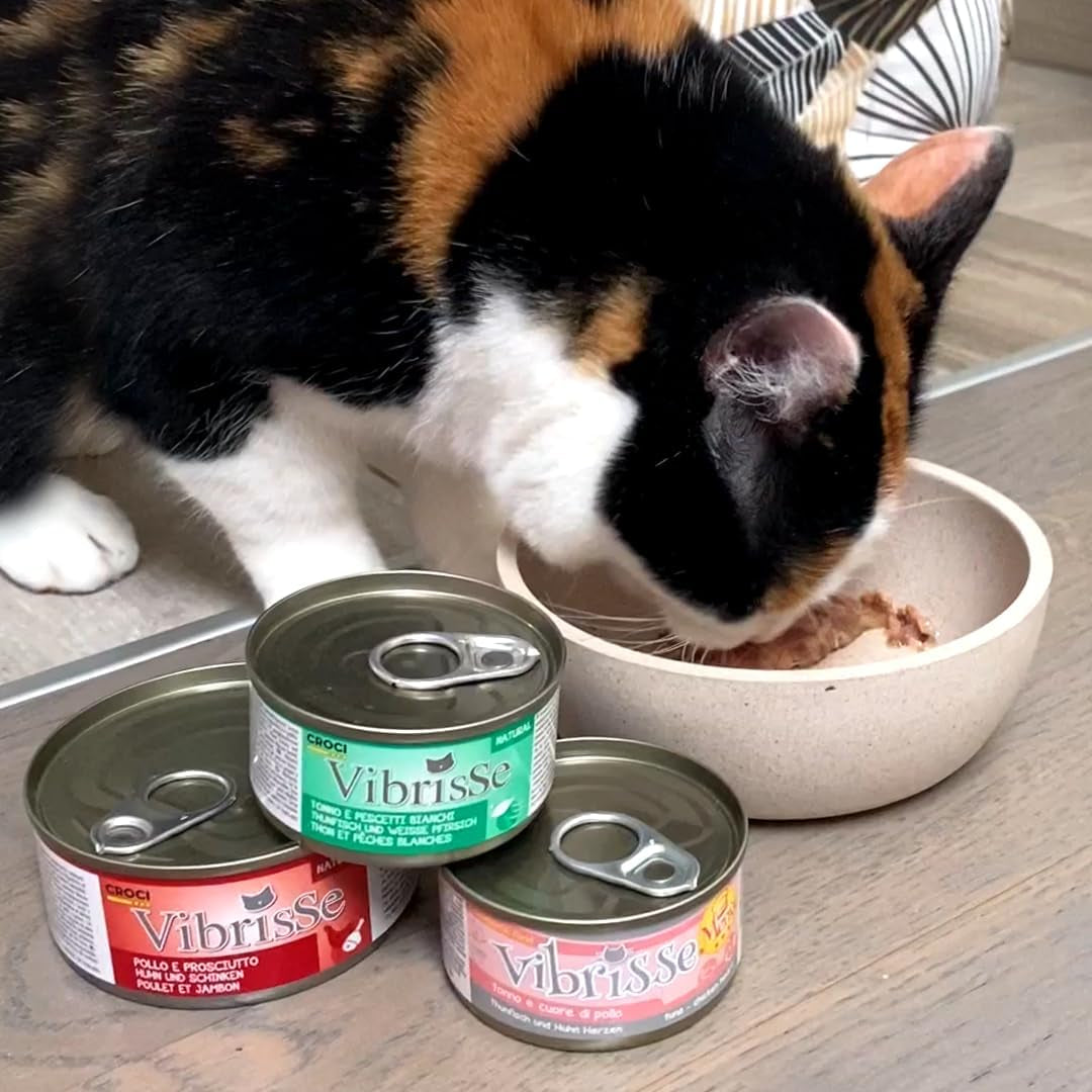 Croci Vibrisse Nassfutter in Gelee Für Katzen Auf Basis Von Thunfisch Und Weißfischen, Köstliches Gelee, 24 X 70 G