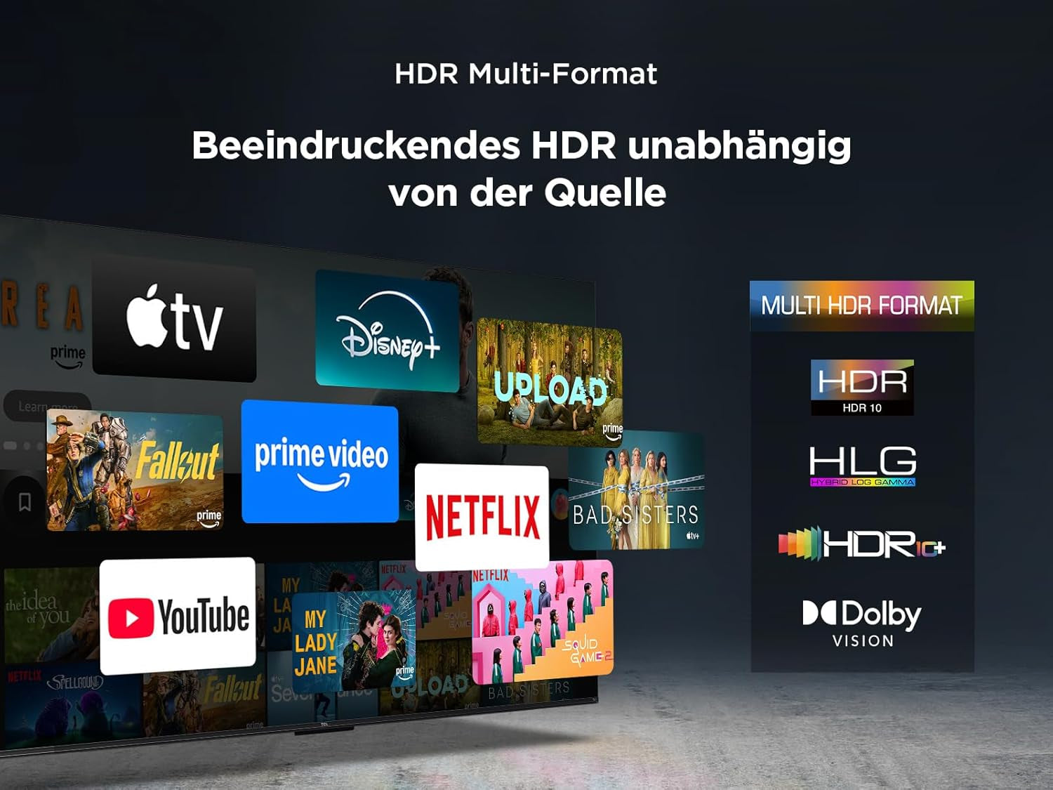 TCL 75T6C 75 Zoll QLED Fernseher, 4K UHD Fire TV, HDR10+, Dolby Vision & Atmos, Smart TV Mit Sprachsteuerung Mit Alexa, Google Cast & Airplay 2, HDMI 2.1