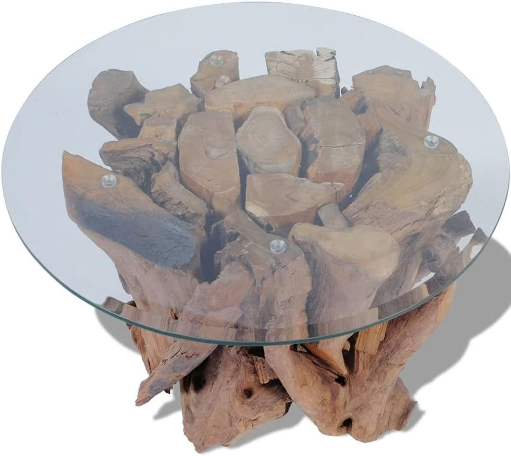 Couchtisch, Wohnzimmertisch, Coffee Table, Cauchtisch, Sofa Tisch, Beistelltisch, Tisch Wohnzimmer, Sofa Table, Kaffeetisch, Massivholz Teak Treibholz 60 Cm