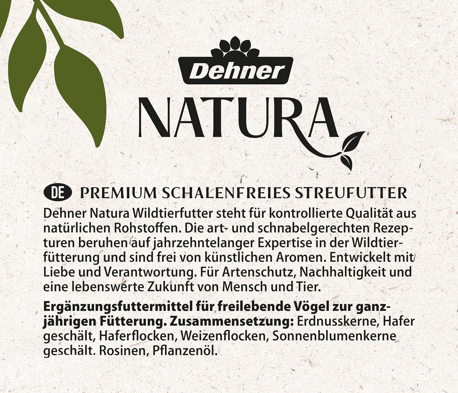 Dehner Natura Premium Wildvogelfutter, Streufutter Schalenfrei, Ganzjahresfutter Proteinreich / Energiereich, Hochwertiges Vogelfutter Für Wildvögel, 10 Kg