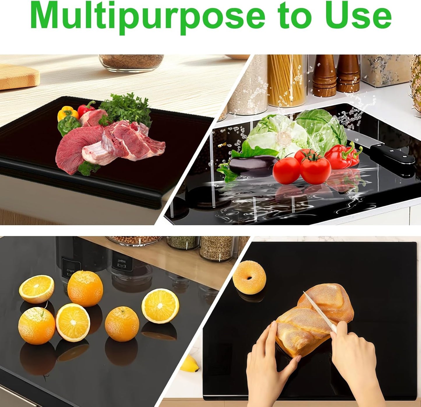 Schneidebrett Acryl, Arbeitsplatte Küche 40X30Cm, Schneidebretter, Küchenarbeitsplatte Arbeitsplattenschoner Mit Anschlagkante, Durchsichtige Und Anti-Rutsch Frühstücksbrettchen, Küchenutensilien