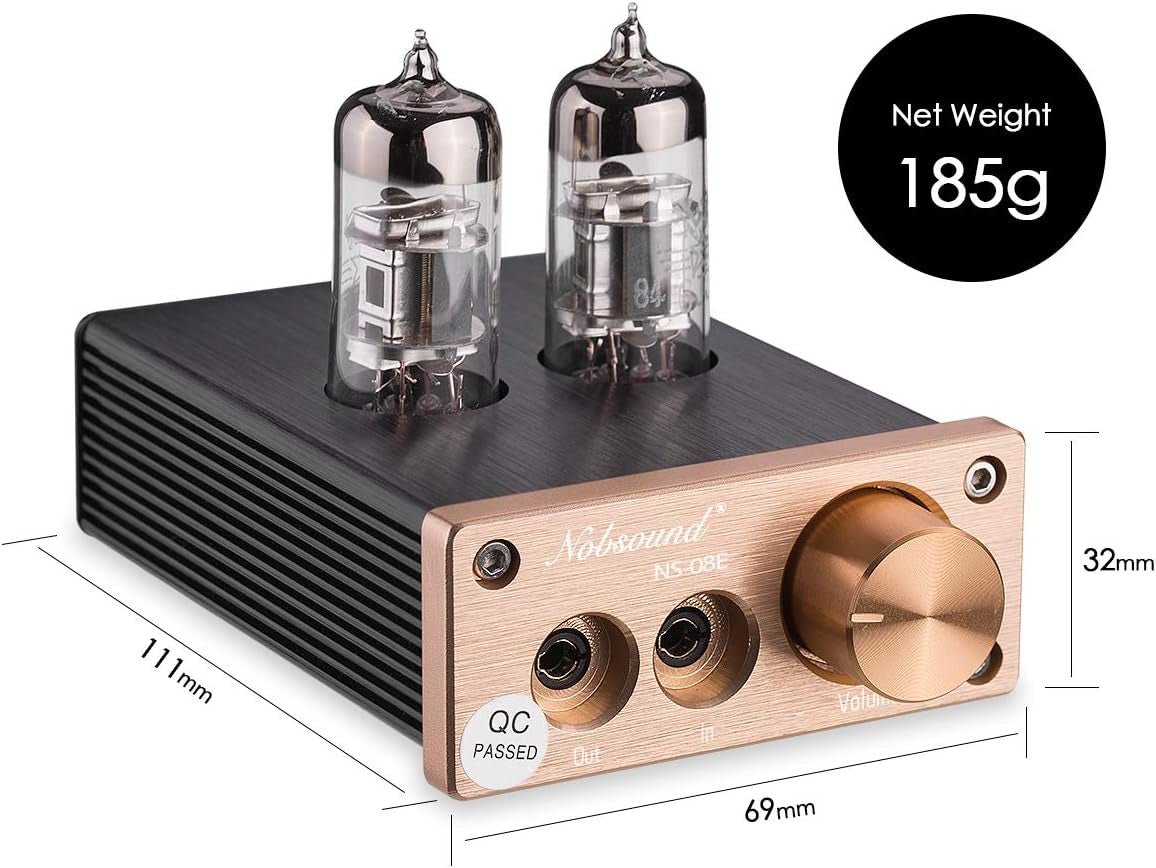 Nobsound NS-08E Kopfhörerverstärker Mit Röhren, Hifi Mini Valve Tube Headphone Amplifier Stereo Amp Audio