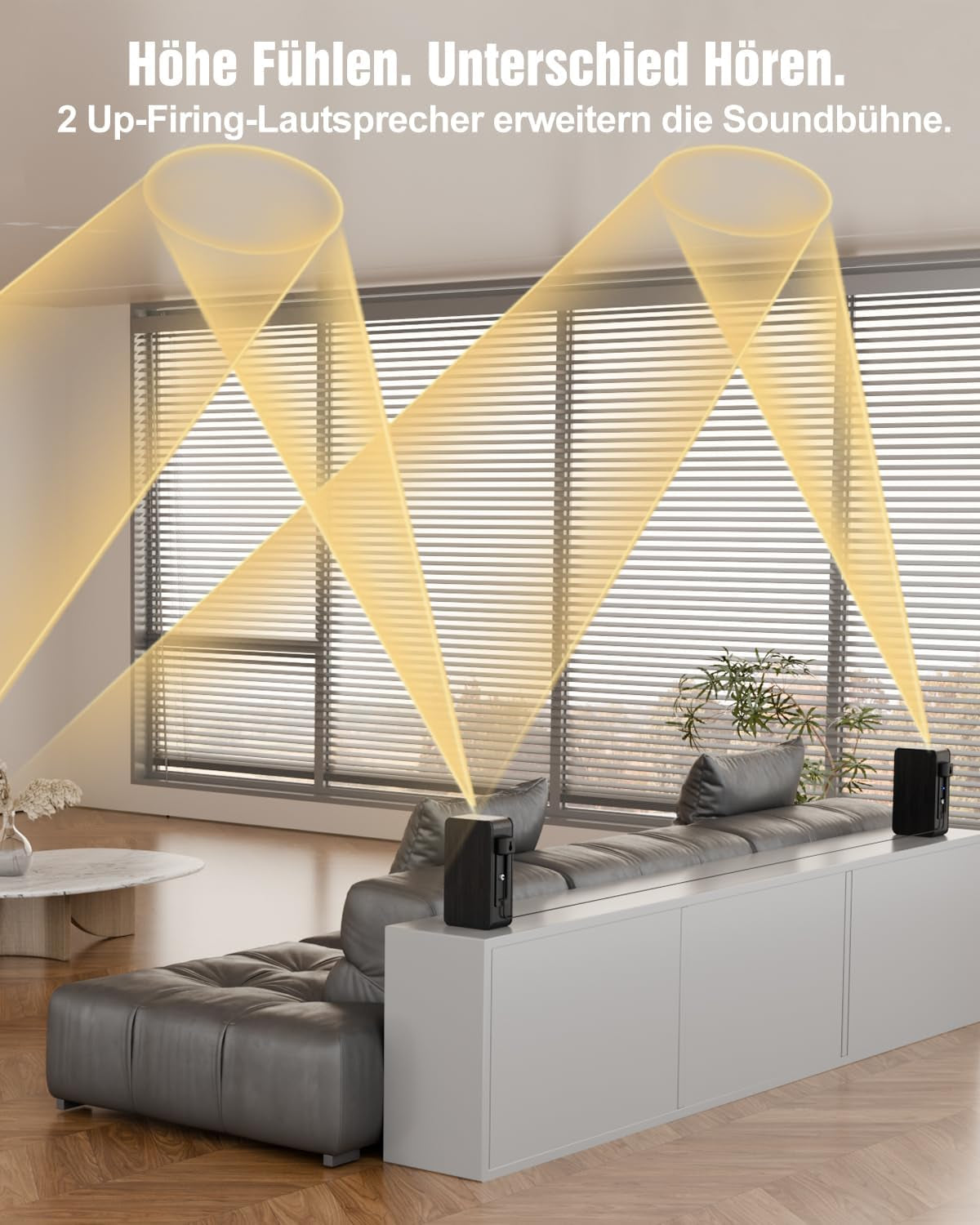 Hölzern 5.1.2CH Soundbar Für TV Geräte, 4 Surround-Lautsprecher, 400W Spitzenleistung, Heimkino Virtual Surround Soundsystem Sound Bar Mit 5.25'' Subwoofer, Arc/Optisch/Bt 5.3/AUX/USB, Hipulse N512