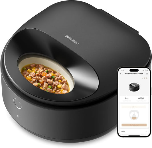PETLIBRO Futterautomat Katze Nassfutter, 2,4 Ghz Wi-Fi Smart App-Steuerung, Neufassung Nassfutterautomat Für Katzen Mit Halbleiter Kühlung, 3 Tage Wahre Frische, Wet Food Futterspender Für Katzen