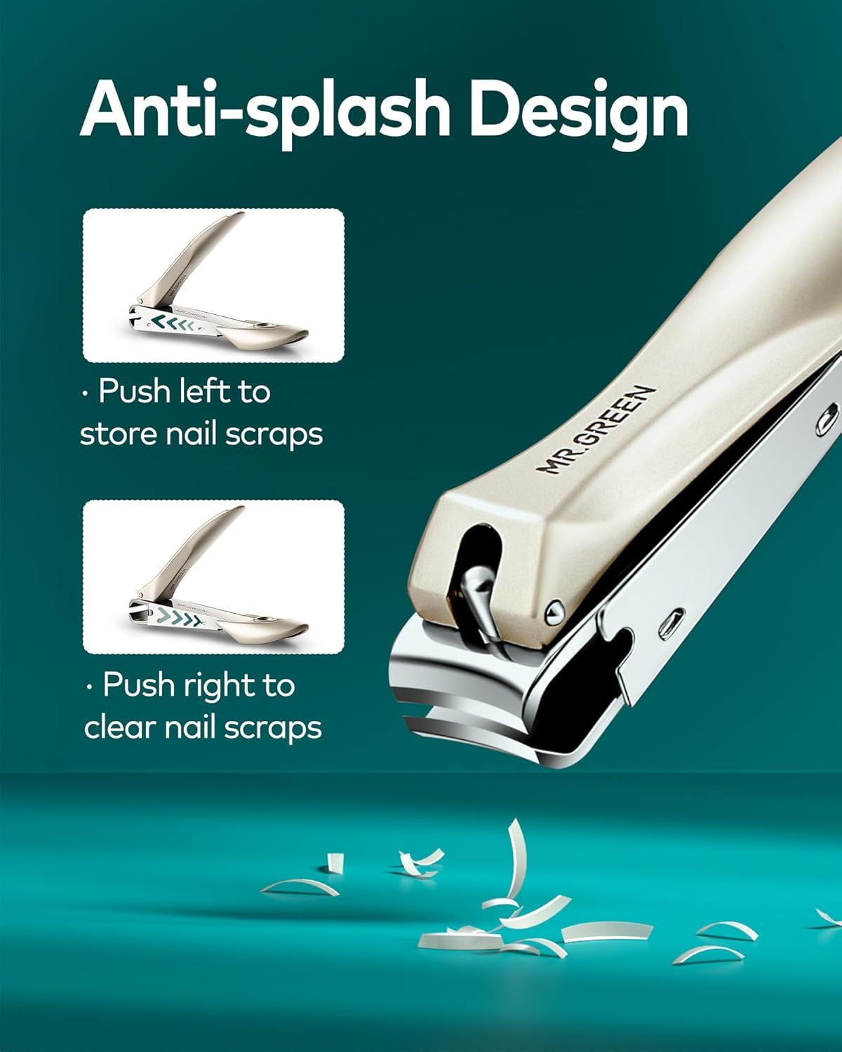 MR.GREEN Nagelknipser, Nagelknipser-Set Mit Nagelfeile, Pinzette Und Auffangbehälter, Professionelles, Praktisches Maniküre-Nagelpflege-Set Mit Exquisitem Lederetui Für Männer Und Frauen