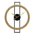 Creative Wall Clock for Living Room, Solid Wood and Metal Artistic Decorative Clock